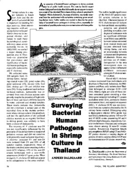 Surveying bacterial human pathogens in shrimp culture in Thailand