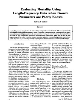 Evaluating mortality using length-frequency data when growth parameters are poorly known Evaluating mortality using length-frequency data when growth parameters are poorly known