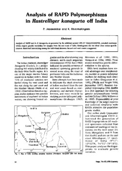 Analysis of RAPD polymorphisms in Rastrelliger kanagurta off India Analysis of RAPD polymorphisms in Rastrelliger kanagurta off India