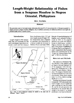 Length-weight relationship of fishes from a seagrass meadow in Negros Oriental, Philippines Length-weight relationship of fishes from a seagrass meadow in Negros Oriental, Philippines