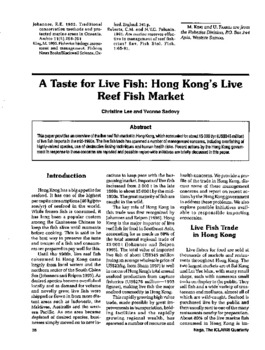 A taste for live fish: Hong Kong's live reef fish market A taste for live fish: Hong Kong's live reef fish market