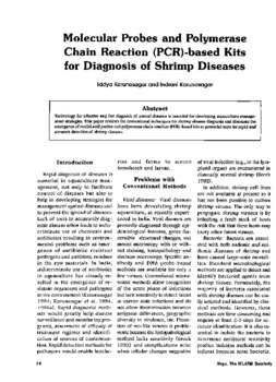 Molecular probes and polymerase chain reaction (PCR) -based kits for diagnosis of shrimp diseases Molecular probes and polymerase chain reaction (PCR) -based kits for diagnosis of shrimp diseases