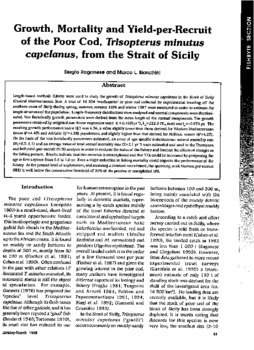 Growth, mortality and yield-per-recruit of the poor cod, Trisopterus minutus capelanus, from the Strait of Sicily Growth, mortality and yield-per-recruit of the poor cod, Trisopterus minutus capelanus, from the Strait of Sicily