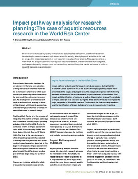 Impact pathway analysis for research planning: the case of aquatic resources research in the WorldFish Center