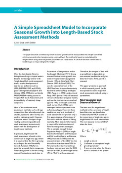 A simple spreadsheet model to incorporate seasonal growth into length-based stock assessment methods