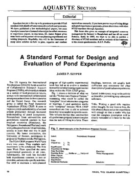 A standard format for design and evaluation of pond experiments