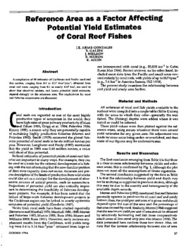 Reference area as a factor affecting potential yield estimates of coral reef fishes