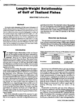 Length-weight relationship of Gulf of Thailand fishes