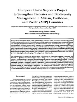European Union supports project to strengthen fisheries and biodiversity management in African, Caribbean, and Pacific (ACP) countries