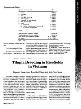 Tilapia breeding in ricefields in Vietnam Tilapia breeding in ricefields in Vietnam