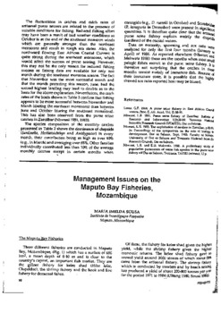 Management issues on the Maputo Bay fisheries, Mozambique Management issues on the Maputo Bay fisheries, Mozambique