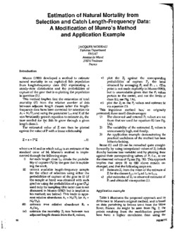 Estimation of natural mortality from selection and catch length-frequency data: a modification of Munro's method and application example