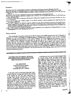 On the use of visual survey methods for estimating reef fish standing stocks On the use of visual survey methods for estimating reef fish standing stocks