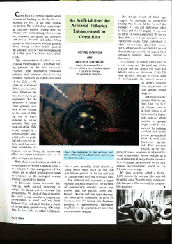 An artificial reef for artisanal fisheries enhancement in Costa Rica An artificial reef for artisanal fisheries enhancement in Costa Rica