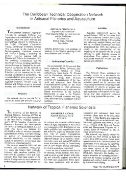 The Caribbean Technical Cooperation Network in Artisanal Fisheries and Aquaculture