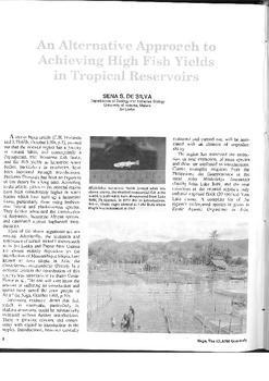 An alternative approach to achieving high fish yields in tropical reservoirs An alternative approach to achieving high fish yields in tropical reservoirs