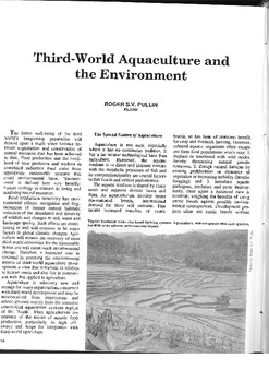 Third world aquaculture and the environment Third world aquaculture and the environment