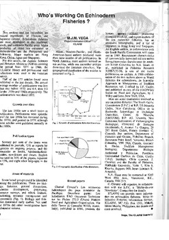 Who's working on echinoderm fisheries?