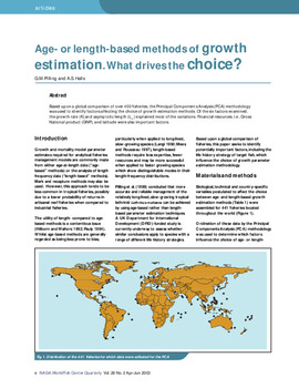Age- or length-based methods of growth estimation. What drives the choice? Age- or length-based methods of growth estimation. What drives the choice?