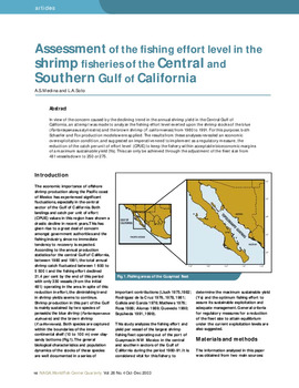 Assessment of the fishing effort level in the shrimp fisheries of the central and southern Gulf of California Assessment of the fishing effort level in the shrimp fisheries of the central and southern Gulf of California