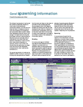 Coral spawning information