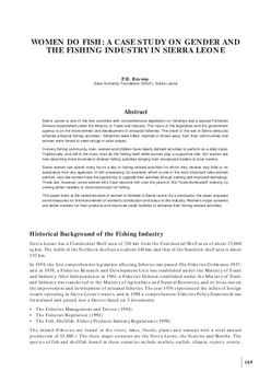 Women do fish: a case study on gender and the fishing industry in Sierra Leone