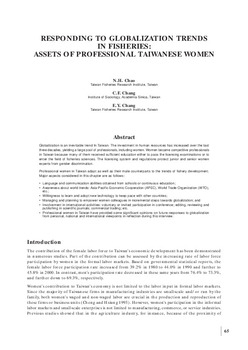 Responding to globalization trends in fisheries: assets of professional Taiwanese women