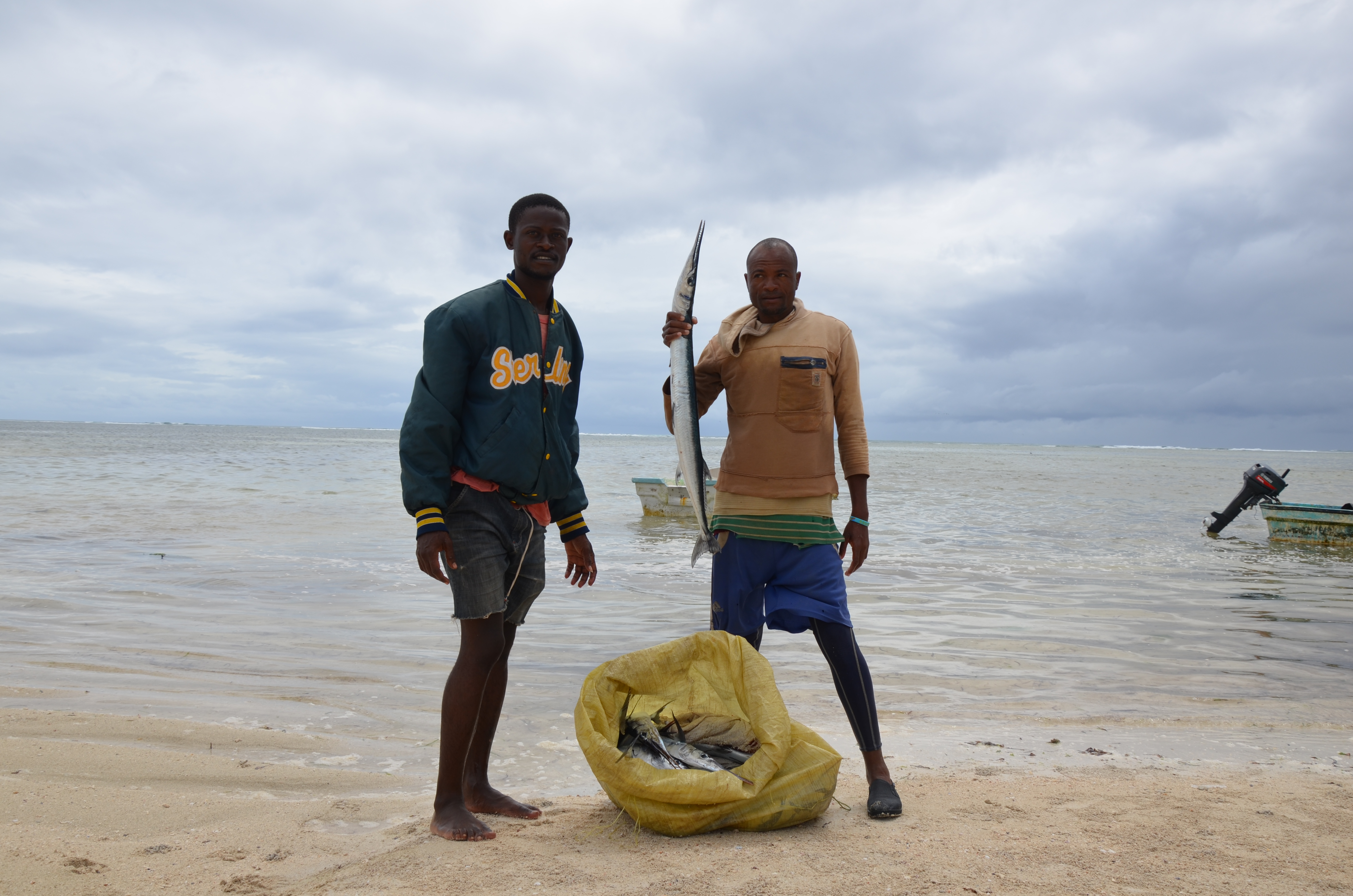 They fish every day with drift nets, in nearshore waters one hour away. He is the first in his family to venture into the fishing sector.