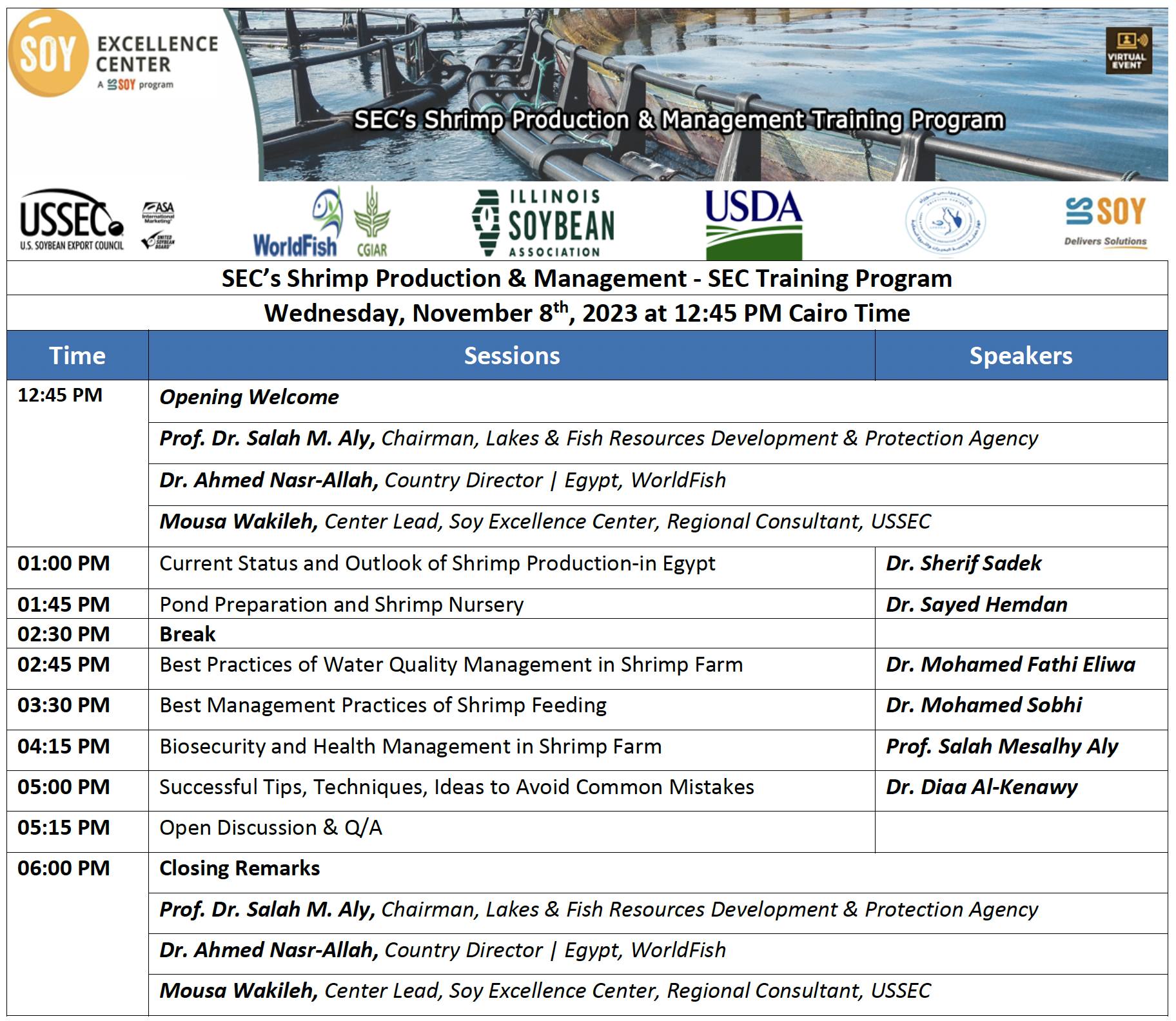 SEC Training Program: SEC’s Shrimp Production & Management