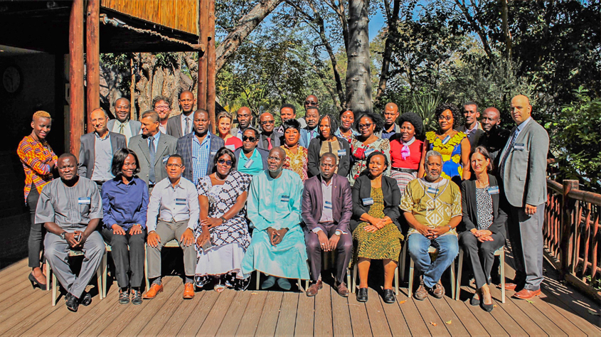 Participants à l'atelier panafricain sur le renforcement des structures organisationnelles des acteurs non étatiques pour la pêche artisanale durable en Afrique, tenu du 10 au 12 juillet 2019 à Kasene (Botswana).