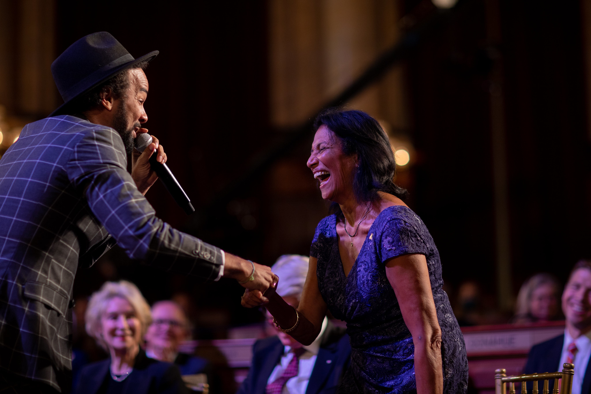 Kees Dieffenthaller, the lead singer of the Caribbean soca group KES from Thilsted’s home country of Trinidad and Tobago performed at the conclusion of the Laureate Award Ceremony. Photo by World Food Prize Foundation.
