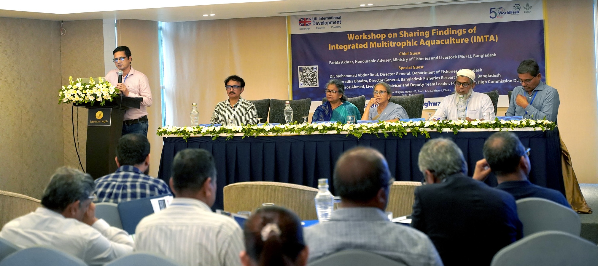 Participants learn about Integrated Multi-Trophic Aquaculture (IMTA) and its potential for sustainable aquaculture during the workshop in Dhaka.