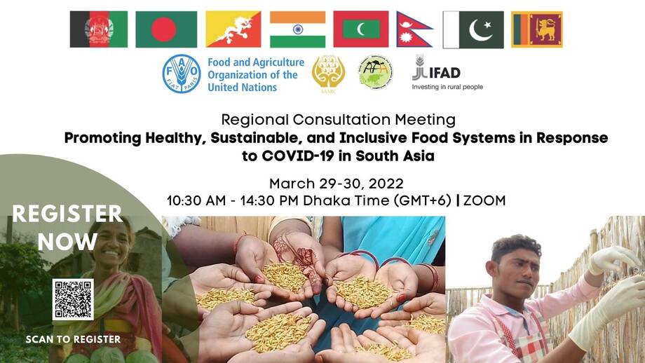 Virtual Regional Consultation: Promoting healthy, sustainable and inclusive food systems in response to COVID-19 in South Asia