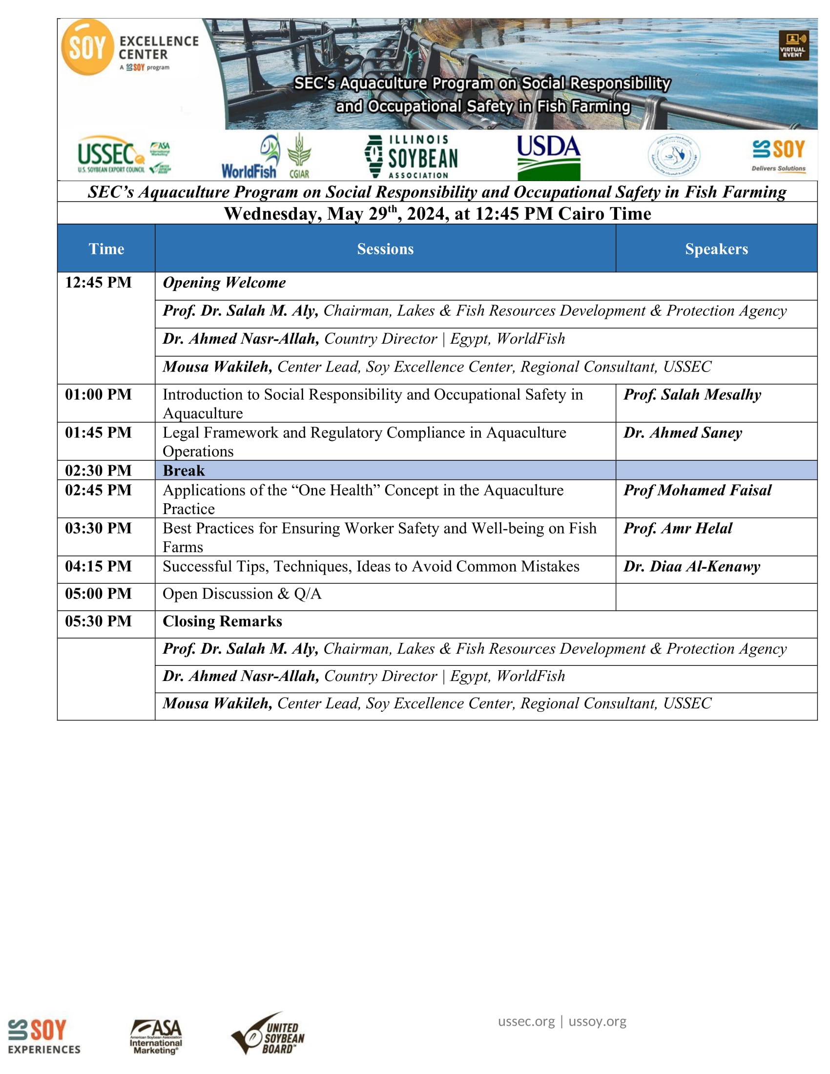 SEC Training Program: SEC’s Aquaculture Program on Social Responsibility and Occupational Safety in Fish Farming