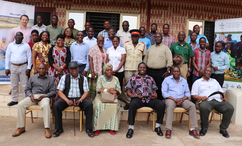 A meeting with key stakeholders was convened in Monze, Southern Province of Zambia to discuss implementation strategies for the Aquaplans Work Package 3 (WP3) of the Aquatic Foods CGIAR Initiative. Photo by Agness Chileya. 