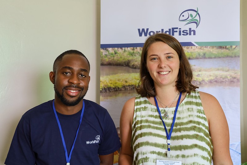 Muleya Siyapwaya/ Intern WorldFish and Lucinda Middleton/intern WorldFish getting interviewed on the PRUSAR-Luwingu pilot program.