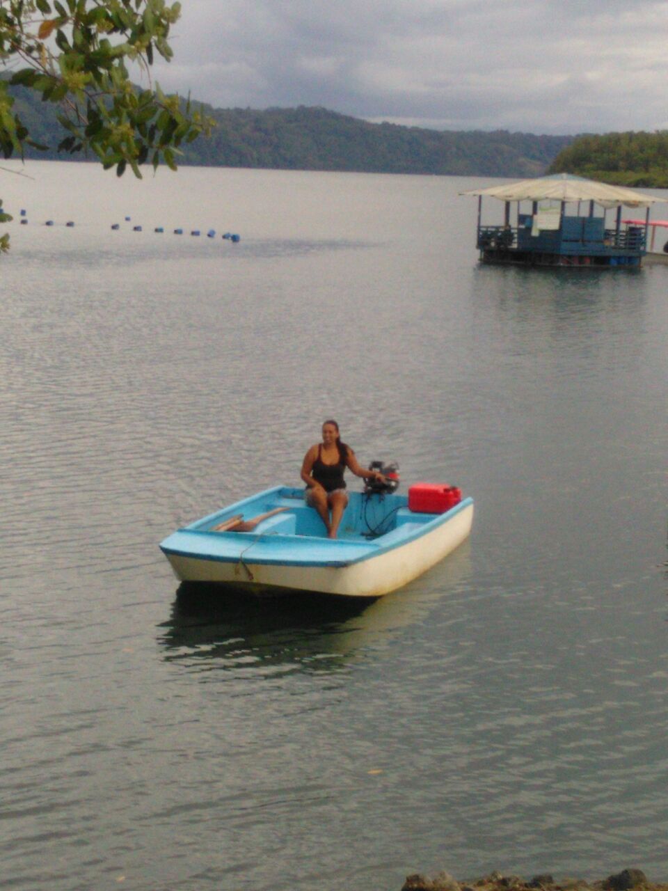 Nirlady Artavia in her family boat in Golfo Dulce, Costa Rica. 