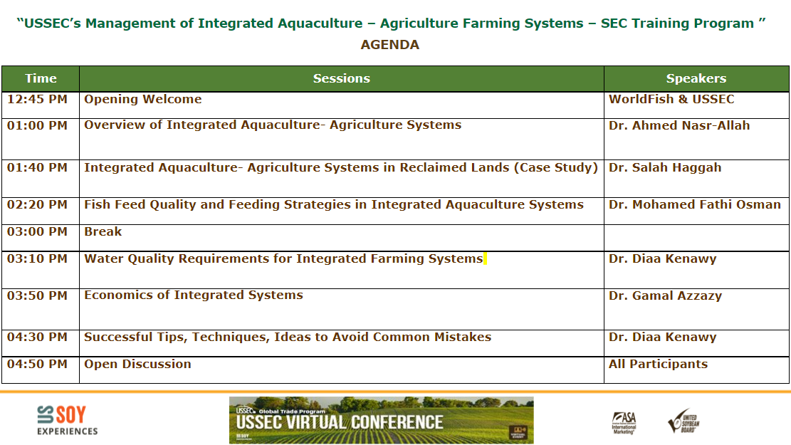 SEC Training Program: USSEC's Management of Integrated Aquaculture – Agriculture farming systems 2