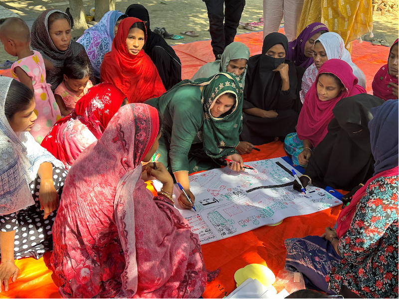 A participatory disease surveillance session conducted by the FAO Emergency Centre for Transboundary Animal Diseases (ECTAD). Photo: Sabrina Hossain 