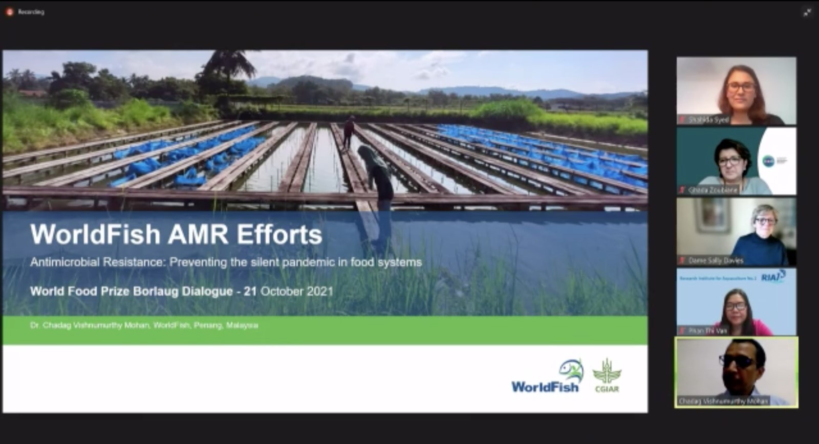 <p>The Borlaug Dialogue has come to a close, culminating in WorldFish’s Global Lead for Nutrition and Public Health Shakuntala Thilsted being <a href="https://www.worldfishcenter.org/blog/world-awakens-unmatched-potential-aquatic-foods-improve-nutrition">awarded the 2021 World Food Prize</a>. </p> <p>An annual symposium, the Borlaug Dialogue brings together international experts, policy leaders, business executives and farmers to address cutting-edge issues in global food security and nutrition.</p> <p>Throughout the week-long deliberations in Des Moines, Iowa, a host of main events and side events hosted by WorldFish and partners gathered researchers and practitioners to build on Thilsted’s research in nutrition-sensitive approaches to aquatic food systems. Diverse multidisciplinary panels explored strategies to increase the consumption of aquatic foods in vulnerable groups, particularly women and children during the first 1000 days of life. </p> <p><strong>Advancing women and children further and faster</strong></p> <p>In a dialogue between Thilsted and Anita Zaidi,president of gender equality at the Bill and Melinda Gates Foundation, the discussioncenteredon ways to empower women socially, nutritionally and financially. </p> <p>The two women spoke on the importance of promoting women as agents of change and working to help them recognize their true potential, which would have significant benefits for food and nutrition security and local economies. Women already perform over 50 percent of postharvest activities in fisheries and aquaculture, such as fish processing and retail, and they play key roles in aquatic food supply chains. </p> <p>Furthermore, as a woman in STEM, Thilsted discussed her own challenges when startin