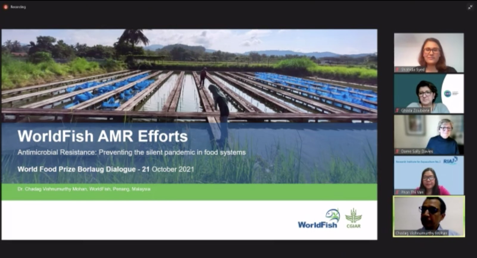 <p>The Borlaug Dialogue has come to a close, culminating in&nbsp;WorldFish’s&nbsp;Global Lead for Nutrition and Public Health&nbsp;Shakuntala&nbsp;Thilsted&nbsp;being&nbsp;<a href="https://www.worldfishcenter.org/blog/world-awakens-unmatched-potential-aquatic-foods-improve-nutrition">awarded the 2021 World Food Prize</a>.&nbsp;</p>  <p>An annual symposium, the Borlaug Dialogue brings together international experts, policy leaders, business executives and farmers to address cutting-edge issues in global food security and nutrition.</p>  <p>Throughout the week-long deliberations&nbsp;in Des Moines, Iowa, a host of main events and side events hosted by&nbsp;WorldFish&nbsp;and partners gathered researchers and practitioners to build on&nbsp;Thilsted’s&nbsp;research&nbsp;in nutrition-sensitive approaches to aquatic food systems. Diverse multidisciplinary panels&nbsp;explored&nbsp;strategies&nbsp;to increase the consumption of aquatic foods in&nbsp;vulnerable groups, particularly&nbsp;women and children during the first 1000 days of life.&nbsp;</p>  <p><strong>Advancing&nbsp;women and&nbsp;children&nbsp;further and&nbsp;faster</strong></p>  <p>In a&nbsp;dialogue&nbsp;between&nbsp;Thilsted&nbsp;and&nbsp;Anita Zaidi,president of gender&nbsp;equality at the&nbsp;Bill and Melinda Gates Foundation, the&nbsp;discussioncenteredon&nbsp;ways to&nbsp;empower women socially, nutritionally and financially.&nbsp;</p>  <p>The two women spoke on the importance of&nbsp;promoting&nbsp;women as agents of change and&nbsp;working&nbsp;to help them&nbsp;recognize&nbsp;their true potential, which&nbsp;would&nbsp;have&nbsp;significant benefits for food and nutrition security&nbsp;and local economies. Women&nbsp;already&nbsp;perform over 50 percent of postharvest&nbsp;activities&nbsp;in fisheries and aquaculture,&nbsp;such as fish&nbsp;processing and&nbsp;retail, and&nbsp;they&nbsp;play key roles in&nbsp;aquatic food&nbsp;supply chains.&nbsp;</p>  <p>Furthermore, as a woman in STEM,&nbsp;Thilsted&nbsp;discussed her own challenges when startin