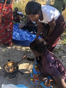 Luwingu women cooking fish. Photo by Taryn Cadena