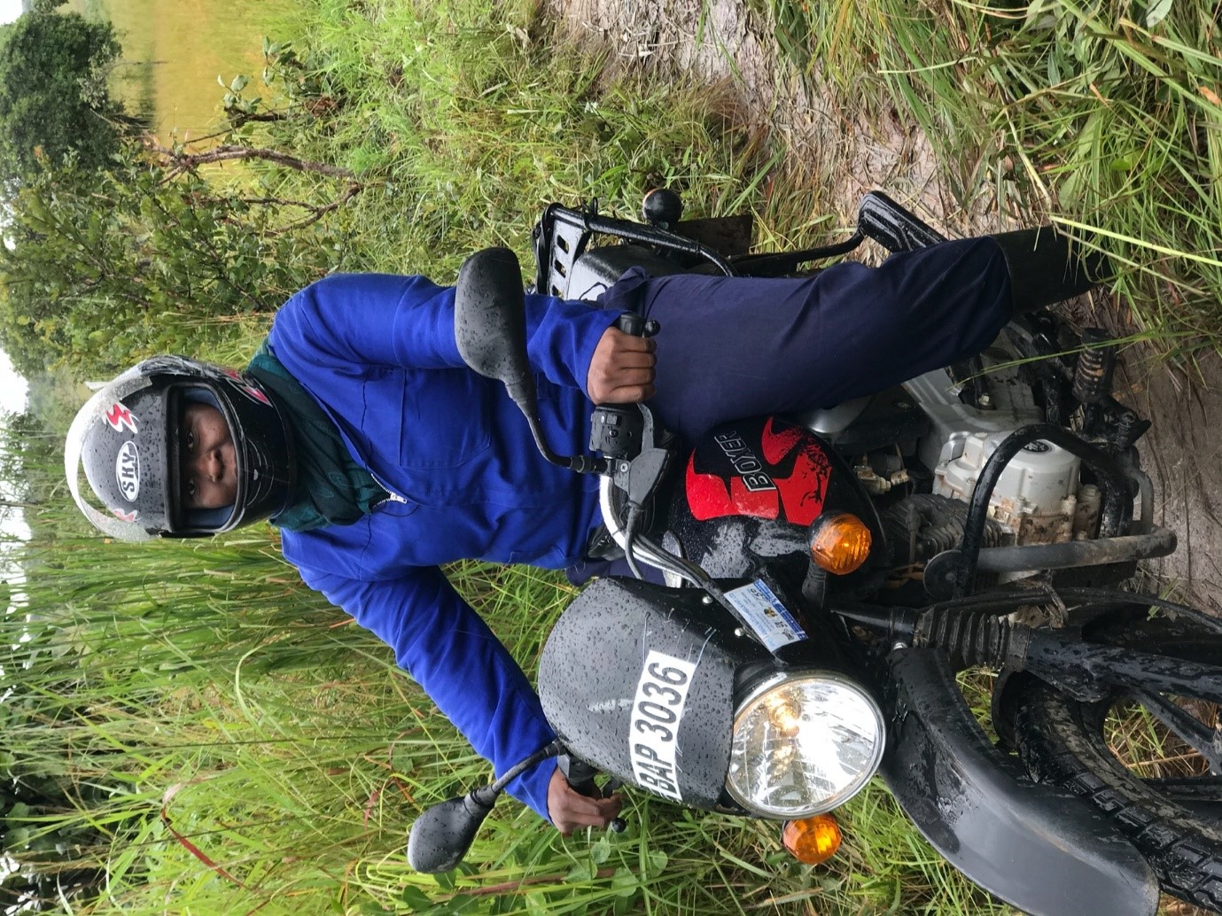 Hopeways intern Thandiwe Foroma was provided a motorbike to reach remote farmers. Photo by Netsayi Mudege.