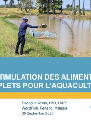 Formulation des aliments complets pour l’aquaculture