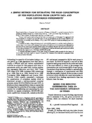 A simple method for estimating the food consumption of fish populations from growth data and food conversion experiments