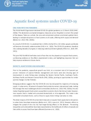 Aquatic food systems under COVID-19