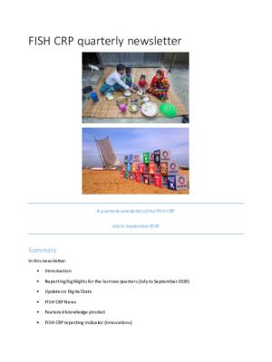 CGIAR Research Program on Fish Agri-Food Systems (FISH CRP) newsletter (July to September 2020)