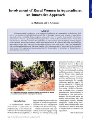 Involvement of rural women in aquaculture: an innovative approach