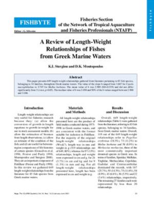 A review of length-weight relationships of fishes from Greek marine waters
