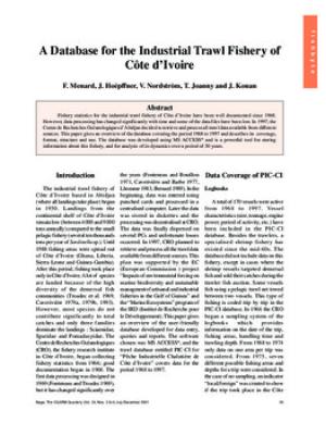 A database for the industrial trawl fishery of Cote d'Ivoire